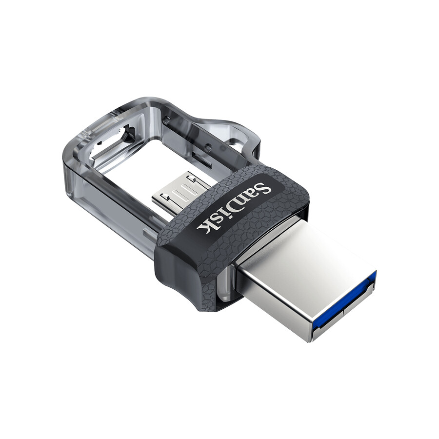 unidad ultra dual m3.0 de 128 gb en negro y gris sandisk