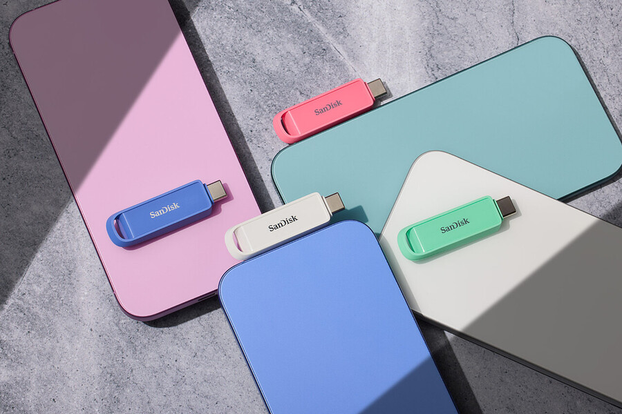 unidad de almacenamiento sandisk phone de 1 tb en color verde espuma de mar con usb-c sandisk